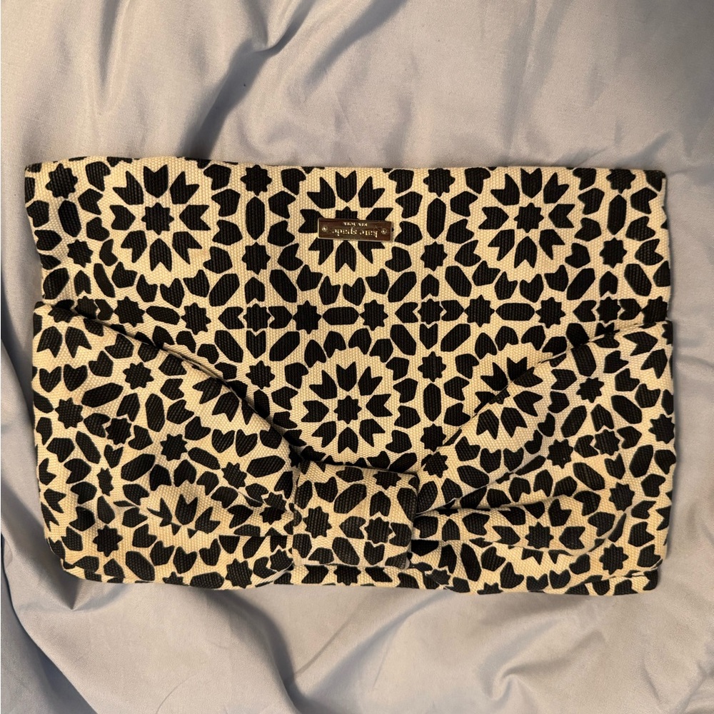 Kate Spade Black and White Geometric Clutch